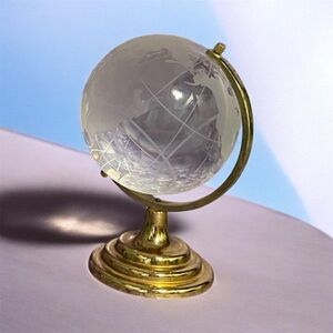 Elegant Glass Globe with Gold Stand